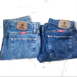 Wrangler Men's Classic Denim Jeans - Light and Dark Blue- Men's 33W 32L